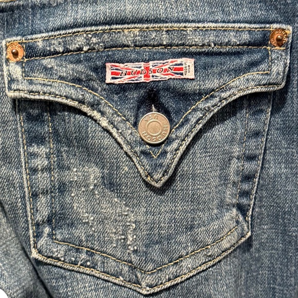 Hudson Jeans Bootcut Flare Denim Made in USA Women’s Size 30 Low Rise Distressed - Picture 3 of 7